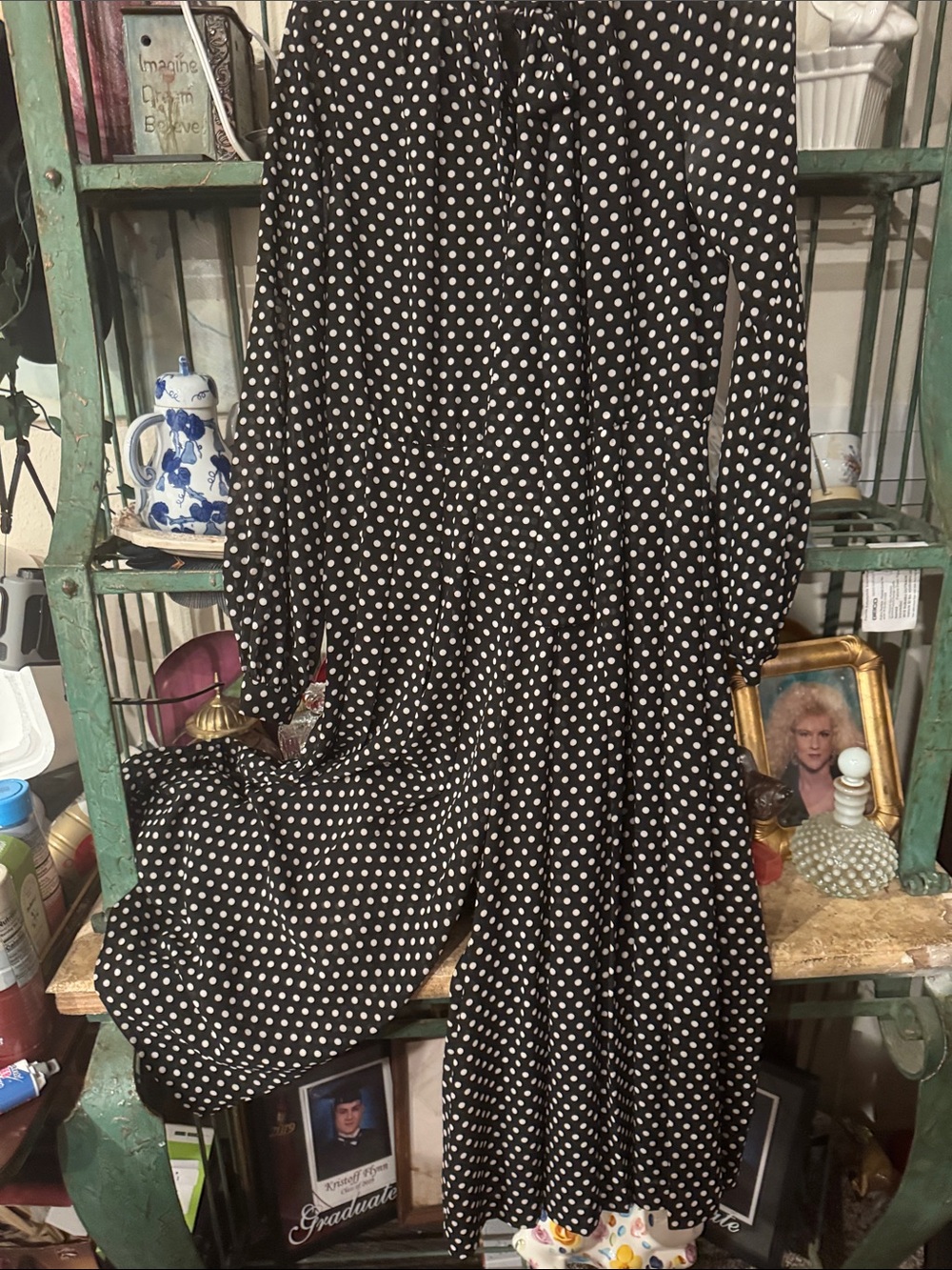 MICHAEL Michael Kors Black with White Polka Dot Jumpsuit